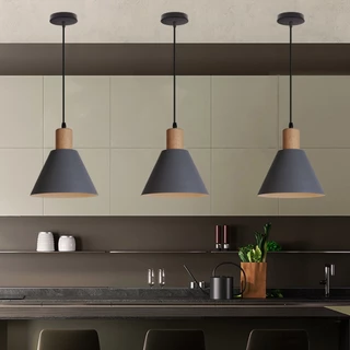 Nordic ไม้จี้ไฟ Vintage โมเดิร์น LED โคมไฟแขวนสำหรับห้องนั่งเล่นห้องครัวบ้าน Loft อุตสาหกรรม Decor โคมไฟ