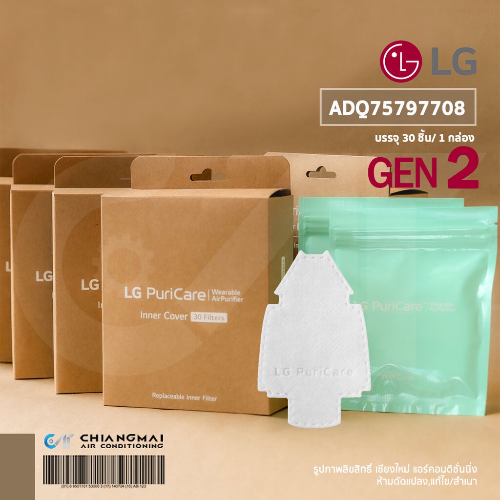 LG ADQ75797708 แผ่นกรองอากาศด้านใน LG Inner Cover (Gen 2) for LG PuriCare Wearable Air Purifier Mask *30 ชิ้น/กล่อง