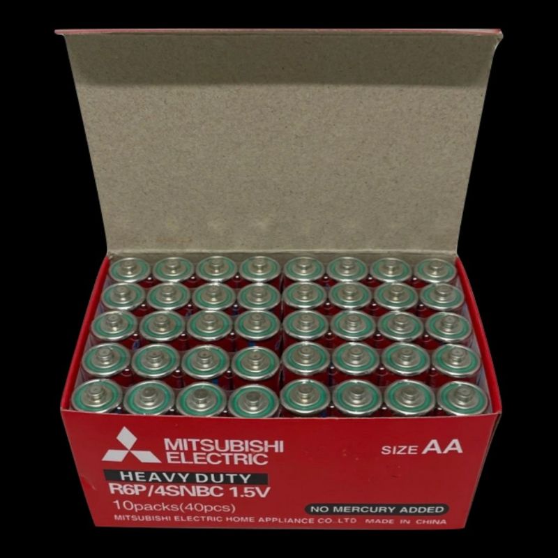 ถ่าน Mitsubishi electric ขนาดAA 1.5V 1กล่อง40ก้อน ของแท้(โปรดอ่านข้อมูลก่อนสั่งสินค้า)