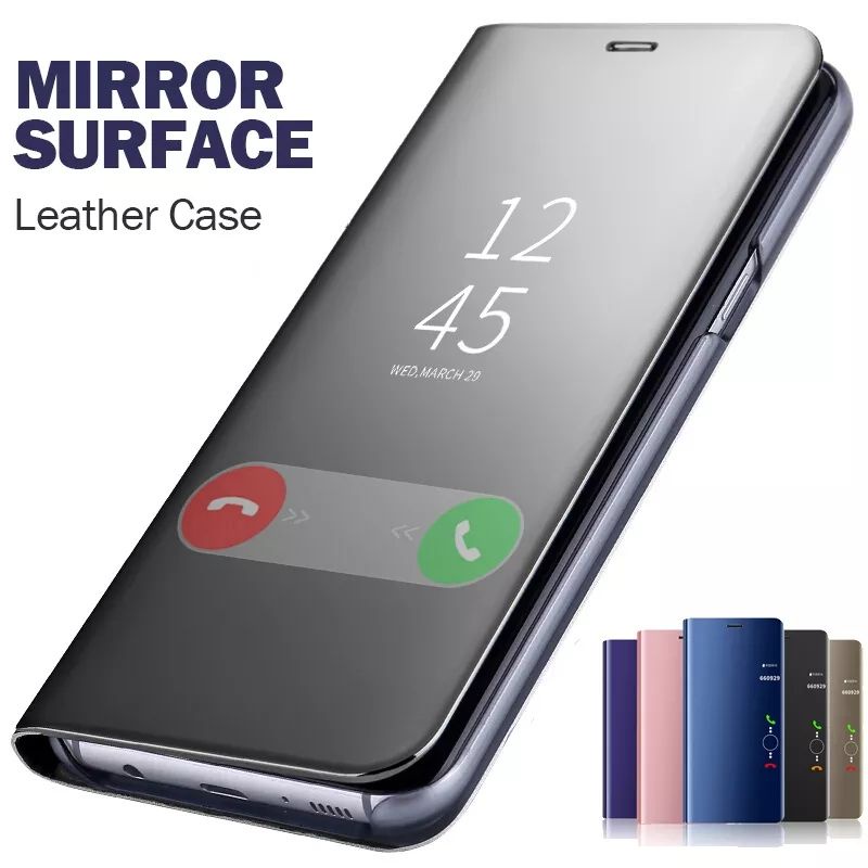 Clear view Mirror Stand cover samsung A10 A20 A30 A30S A50 A50S A6 A6 Plus A7 2017 A7 2018 A70 A8 20
