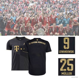 Np2 2021-2022 Bayern München F.C. เสื้อกีฬาแขนสั้น ลายทีมฟุตบอล Lewandowski Muller ทรงหลวม สําหรับผู้ชาย และผู้หญิง