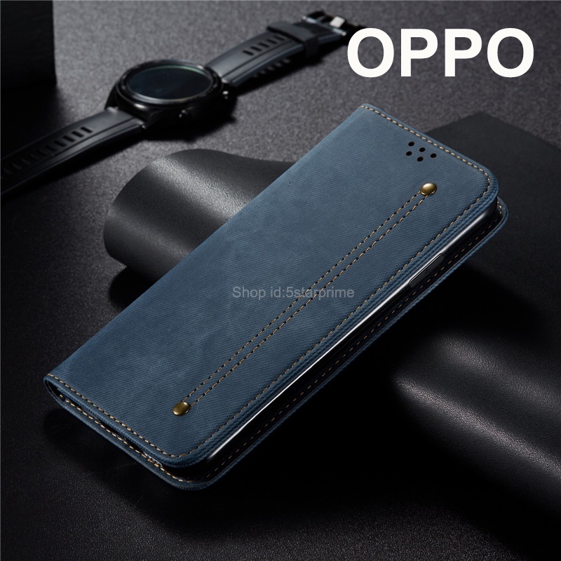 OPPO A60 A79 5G A18 A38 A58 A78(4G/5G) A98 A77s A57 A77 A96 A76 A95 A16 A74 A54 A94 A15s A93 A73 A53 Reno 4/4Z A92/A52 A91 A31 A5/A9 2020 เคสโทรศัพท์หนังฝาพับพร้อมช่องใส่บัตรสําหรับ
