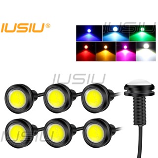 Iusiu หลอดไฟเลี้ยว ไฟตัดหมอก ไฟเดย์ไลท์ LED COB DC12V DRL กันน้ํา 18 มม. 23 มม. สําหรับรถยนต์ รถจักรยานยนต์