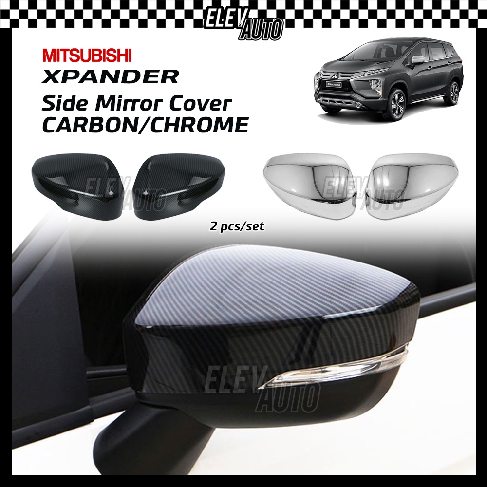 Mitsubishi Xpander CARBON CHROME กระจกมองข้าง Trim อุปกรณ์เสริม Bodykit 2019 2020 2021 2022