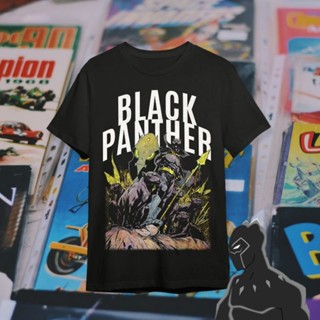 T-shirt  เสื้อยืด พิมพ์ลายการ์ตูนซุปเปอร์ฮีโร่ Black Panther สไตล์วินเทจ สําหรับผู้ชาย และผู้หญิงS-5XL