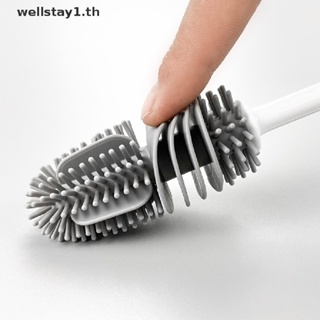 [wellstay1] Silicone Brush Cup Scrubber No Dead Corner Kitchen Clean Tool Long Handle 2pcs [TH]