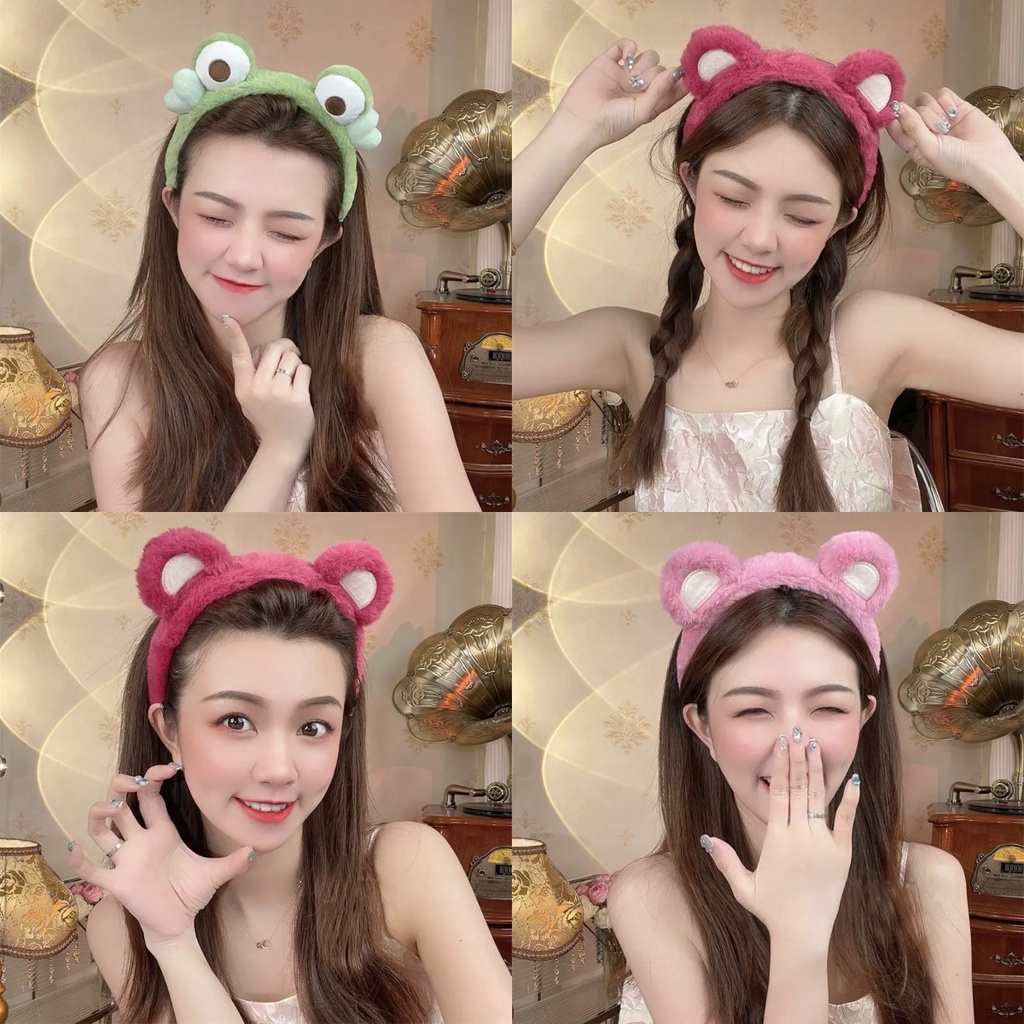 ที่คาดผม ผ้ากํามะหยี่ขนนิ่ม ลายการ์ตูนหมีน่ารัก เหมาะกับฤดูใบไม้ร่วง และฤดูหนาว สําหรับผู้หญิง 2023