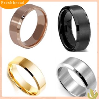 【 Fresh 】 แหวนผู้ชายผู้หญิงแหวนไทเทเนียมชุบทอ 18 K US 5-14