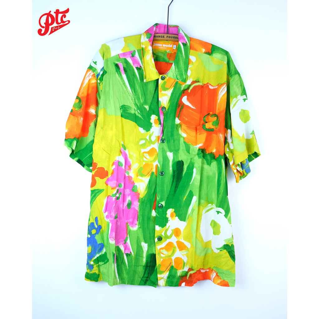 เสื้อฮาวาย JAMS WORLD / VALLEY VIEW 100% RAYON MADE IN HAWAII,USA
