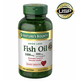 Nature’s Bounty Fish Oil 1400 mg 130 เม็ด Exp.09/2025 ฟิชออย
