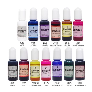 Epoxy resinสีผสมเรซิ่น สีย้อม สีผสม ผสมได้ทั้ง UV AB แบบใส คริสตัล lezhi รุ่นที่2