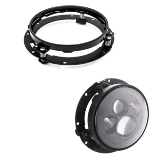 7 Inch Black/Chrome Round LED Headlight Adapter Mounting Ring Bracket for Touring Softail FLD