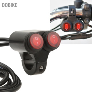 OObike Waterproof Motorcycle Handlebar Double Control Switch Aluminum Alloy Headlight Spotlight On Off with Indicator Light