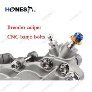 Honesti22 Titanium alloy Gr5 Brembo Banjo Bolt  M10X1.0/1.25P 2pot/4pot.