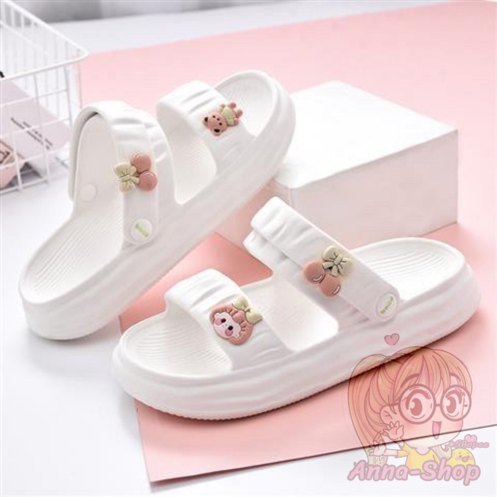 รองเท้ารัดส้นแฟชั่น ลายการ์ตูนน่ารัก รองเท้าแตะพื้นหนา 3 Cm ใส่ได้ 2 แบบ T112