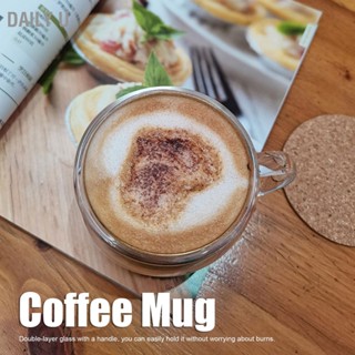 Daily U แก้วใส แบบสองชั้น พร้อมหูจับ 250 มล. สําหรับใส่กาแฟ นม ชา วิสกี้ เบียร์