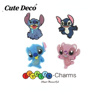 CROCS 【Cute Deco】กระดุมเรซิ่น รูปสติทช์น่ารัก (4 แบบ) สีฟ้า สีชมพู สําหรับรองเท้า