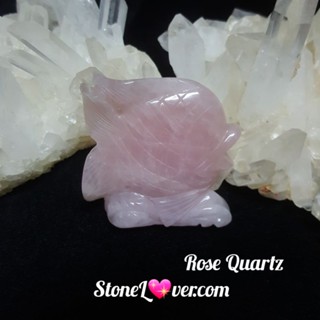 #Rose Quartz #หินแกะสลักปลาโรสควอตซ์