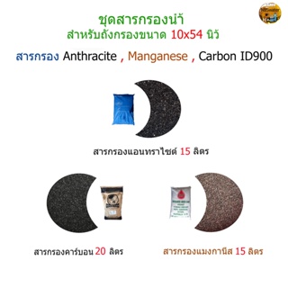 ชุดสารกรองน้ำ3ชนิดสำหรับถังกรองขนาด 10x54" Anthracite/Manganese/CarbonID900