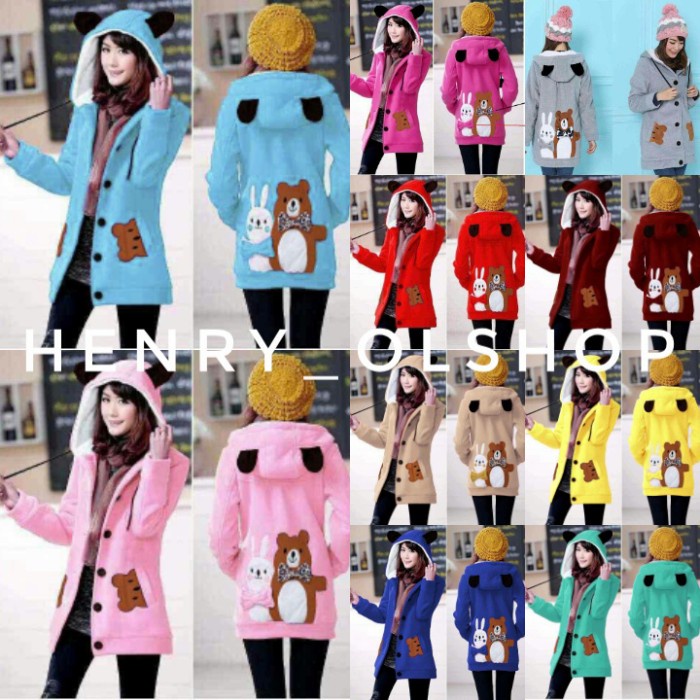 เสื้อแจ็คเก็ตผู้หญิง BEAUTIFUL WOMENS JACKET MONKA FUNNY BEAR RABBIT WOMENS CLOTHES - fanta สินค้าขา