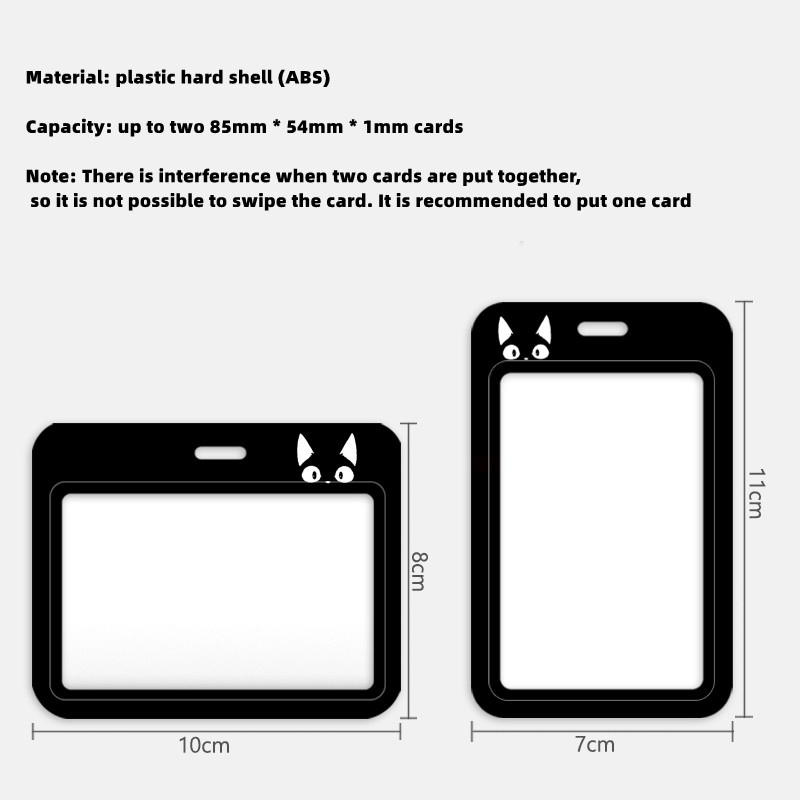 กระเป๋าใส่นามบัตรพนักงาน แบบเชือกยืดไสลด์ได้ ลายแมวดํา สําหรับนักเรียน พยาบาล - รูปที่ 5