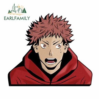 Earlfamily สติกเกอร์ ลายการ์ตูนอนิเมะ Jujutsu Kaisen Yuji Itadori ขนาด 13 ซม. x 11.5 ซม. สําหรับติดตกแต่งหน้าต่างรถยนต์