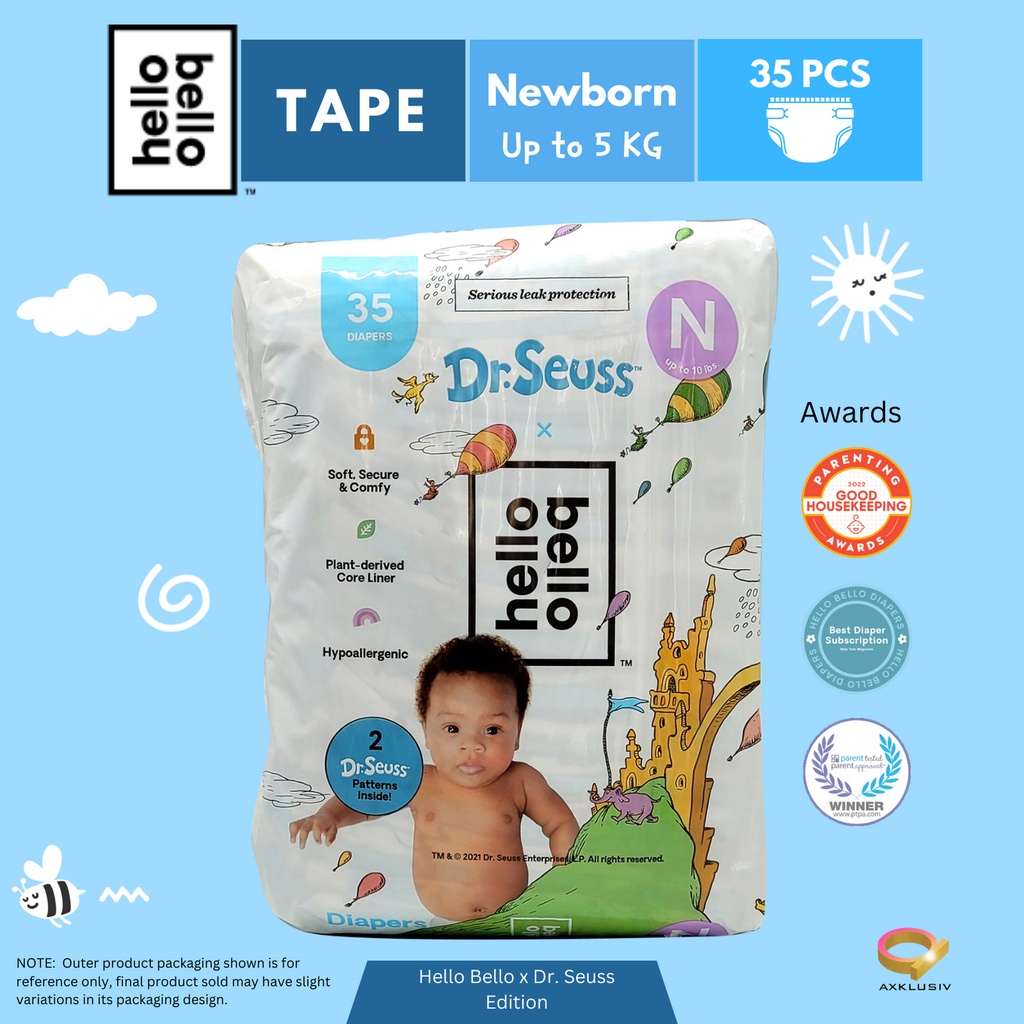 HELLO BAELLO Day Time Tape Diapers NewBorn Size N, XS/Size 1, S/Size 2, L/Size 4, XL/Size 5, XXL/Siz