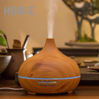 Hom-E เครื่องทําความชื้นน้ํามันหอมระเหย อัลตราซาวด์ ลายไม้ พร้อมไฟ สําหรับห้องนอน โรงแรม