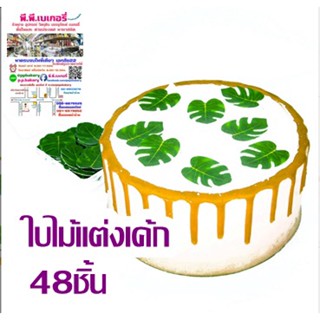 แผ่นเวเฟอร์ ตกแต่งเค้ก ใบมอนสเตอร่า 45-48ชิ้น กล่อง