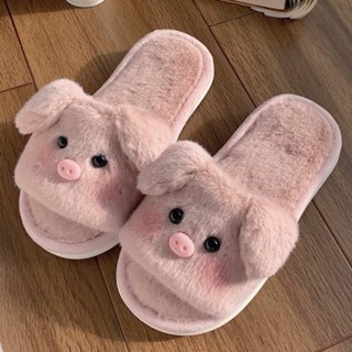 🐷 𝐏𝐢𝐠𝐠𝐲 𝐒𝐥𝐢𝐩𝐩𝐞𝐫𝐬 🐽⌇รองเท้าสลิปเปอร์ น้องหมู 🎀 รองเท้าใส่ในบ้าน สลิปเปอร์น่ารัก สลิปเปอร์นุ่มๆ ใส่สบาย พื้นยาง กันลื่น