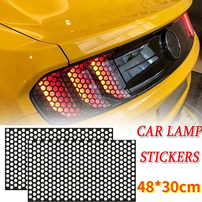 สติกเกอร์ฟิล์ม ลายรังผึ้ง DIY ตัดได้ สําหรับติดตกแต่งรถยนต์ ขนาด 48*30 ซม.