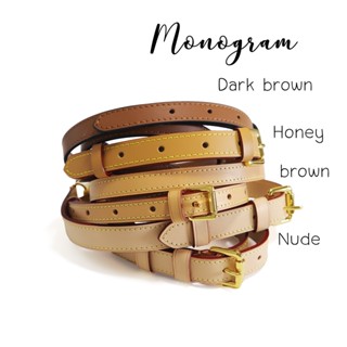 //PRE-ORDER// สายหนัง Cowhide สำหรับกระเป๋า สีหนัง monogram อะไหล่ทอง