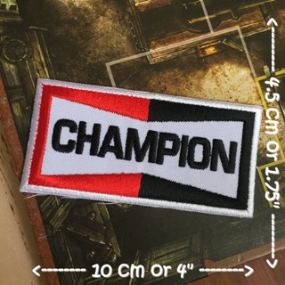 Champion ตัวรีดแบบปัก อาร์มปัก ตัวรีดติดเสื้อ ตัวรีด ติดกระเป๋า ติดหมวก ติดแจ๊คเก็ต Racing Iron on Embroidered Patch 1