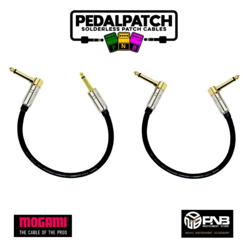 PNB PATCH CABLE  สายพ่วงเอฟเฟค POLE SILVER-GOLD ใช้สายสัญญาณเสียง  MOGAMI 2319  เลือกแบบสายและความยา