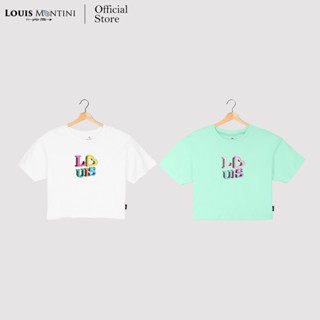 Louis Montini เสื้อครอปผู้หญิง 100% Cotton Women Crop tops (Heart of Louis Montini) LMTS17