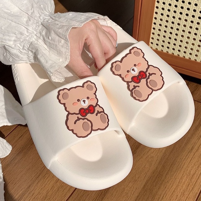 รองเท้าแฟชั่น รองเท้าแบบสวม น้องหมี 3สี สุดน่ารัก พื้นนิ่มสุดๆ