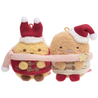 Set ตุ๊กตาคู่ Sumikko Gurashi Christmas 2020 ไซส์ SS แบบหางกุ้งเทมปุระ &amp; Tonkatsu ขนาด 6 x 10.5 x 5 ซม.