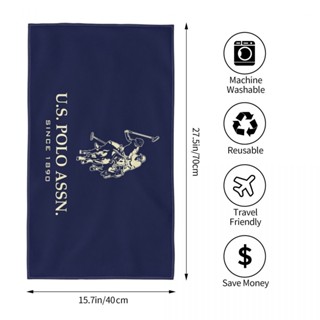 Us Polo Assn (2) ผ้าขนหนู ทรงสี่เหลี่ยม ขนาด 70x40 ซม. สําหรับออกกําลังกาย โยคะ วิ่ง กลางแจ้ง