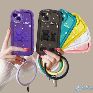 ใหม่ เคสโทรศัพท์มือถือ ลายตุ๊กตาหมีน่ารัก 3D พร้อมสายคล้องข้อมือ สําหรับ Oppo A57 2022 case A76 A96 A15 A15S A16 A95 A74 A54 A94 A16K A16E