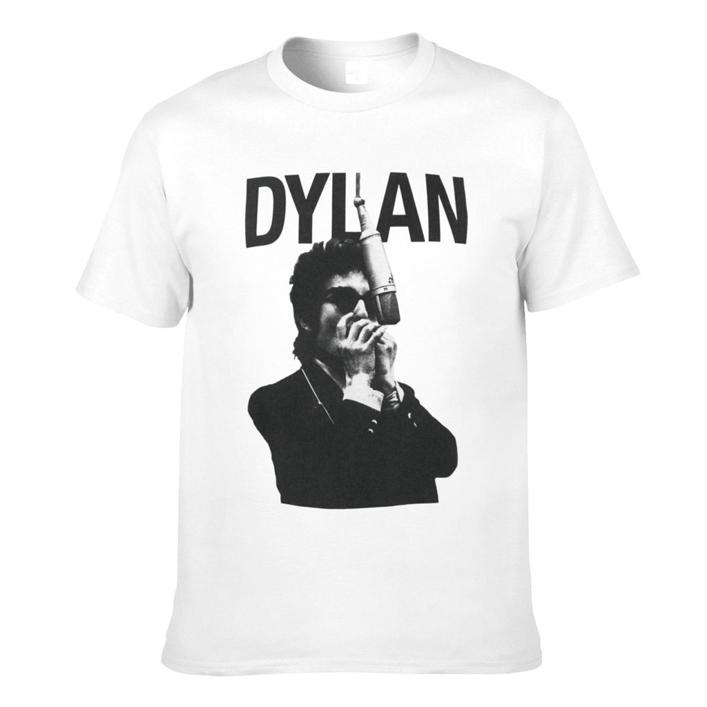 คุณภาพสูงยอดนิยม Bob Dylan Harmonica Creative Mens เสื้อยืด
