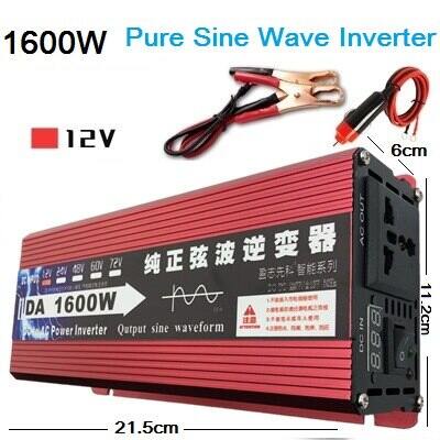 อินเวอร์เตอร์ DA 1600W 12/24V Inverter pure  sine  wave อินเวอร์เตอร์เพียวซายเวฟ ราคาถูกสุด พร้อมส่ง