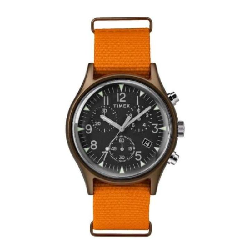 🇱🇷 Timex Aluminum Chronograph 🇱🇷นาฬิกาข้อมือผู้ชาย สีส้ม แท้พร้อมกล่อง รุ่น-TW2T10600