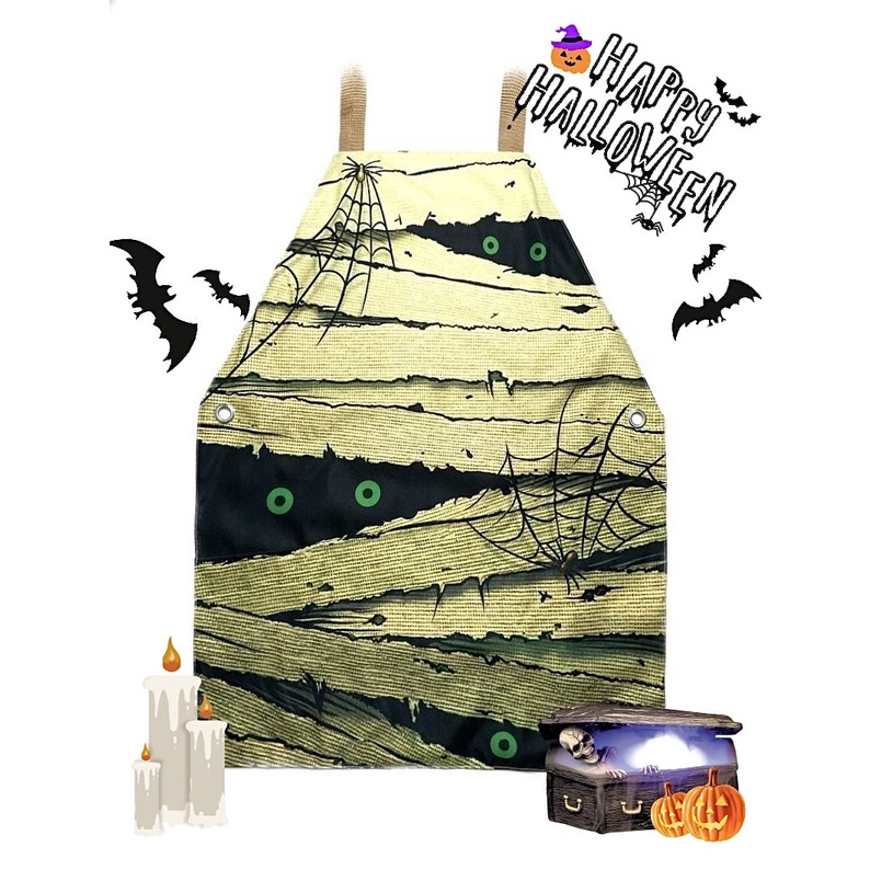 [พร้อมส่ง!!]ผ้ากันเปื้อน ฮาโลวีน ความลับ มัมมี่ อียิป Halloween Apron-Mummy edition
