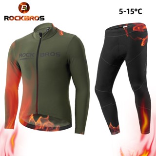 Rockbros เสื้อแจ็กเก็ตแขนยาว ผ้าฟลีซ กันความร้อน สําหรับขี่จักรยาน MTB Ciclismo