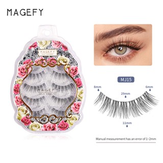 Magefy ขนตาปลอม แฮนด์เมด ขนแปรงสังเคราะห์ 4 คู่