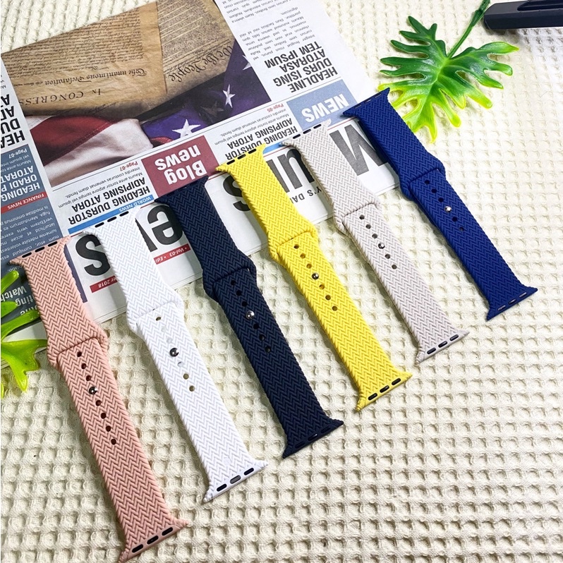 สายนาฬิกาซิลิโคนลายถัก สำหรับ AppleWatch ขนาด 38/40/41mm 42/44/45