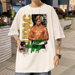 เสื้อสาวอวบ เสื้อเด็กหญิง กราฟิกยอดนิยม 2pac กราฟิกที unisex ถนนสวมแฟชั่นเสื้อยืดสีขาว }rK Tee