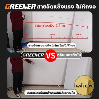 GREENER ตลับเมตร ตลับเมตรพกพา ขนาดความยาว 3-10 เมตร ตัวหนังสือใหญ่อ่านง่าย ความแม่นยำสูง พกพาสะดวก