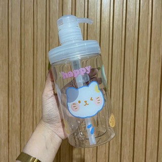 ขวดปั้มปากกว้าง 600ml.  ขวดปั้มใส่ครีม ขวดปั้มญี่ปุ่น