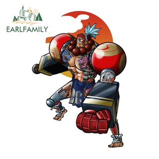 Earlfamily สติกเกอร์ไวนิล ลายการ์ตูนอนิเมะ One Piece Franky JDM VAN ขนาด 13 ซม. x 9 ซม. สําหรับติดตกแต่งรถยนต์ แล็ปท็อป กระเป๋าเดินทาง